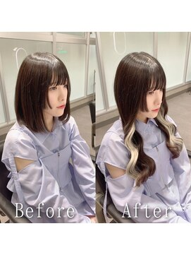 あるじゃんすー 心斎橋店 チョコレートブラウン×ホワイトベージュ#シールエクステ#心斎橋