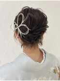 着物　訪問着　ショート　ヘアセット　アップ　大阪　梅田
