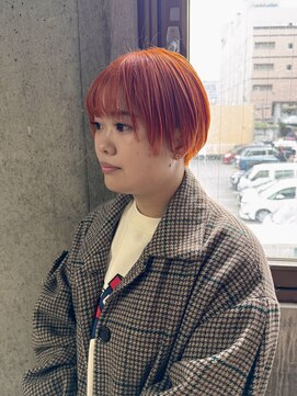 アジリ(agili) 刈り上げショート/ショートカット/丸みショート/オレンジ