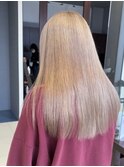 ベージュ_ブロンド_ハイトーン_ダブルカラー_ケアブリーチ