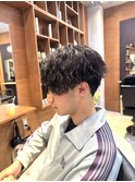 ツイストスパイラルパーマ/センターパート/メンズ/メンズパーマ