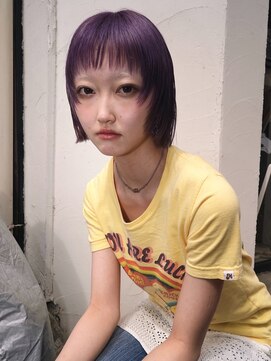 トゥコ(tuco) ペールパープルカラー 紫カラー ハッシュカット ボブウルフ