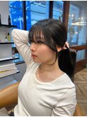 ミニウルフレイヤーカット顔周りカット前髪カット韓国ロング柏柏
