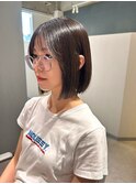 髪質改善酸性ストレート/顎下ボブ/シースルーバング/サラ艶