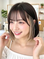 ミーム 原宿 表参道(meme)&nbsp;”韓国風インナーカラー×ボブ