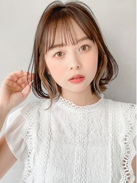 リヤン 表参道(lyann) 暗めカラーデザインカラーフェイスフレーミング外ハネボブa