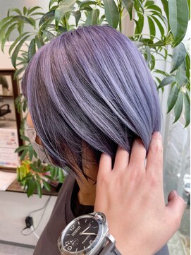 逆インナーカラー/ラベンダー/バイオレット/ショートボブ/東京
