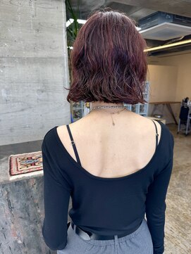 暖色カラー × ボブパーマ