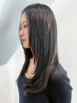 アルバム 渋谷パルコ(ALBUM) 韓国ヘアココアベージュ顔周りレイヤーロング_ba573521