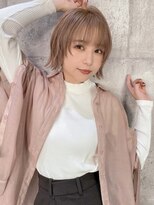 プラスイズム(PLUSISM)&nbsp;☆ミディアムボブピンクベージュ