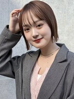 ラミエバイメルト 下北沢(lamie by melt) 切りっぱなしボブミルクティーベージュ顔周りカット30代下北沢