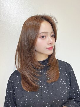 リブランド 銀座(REBRAND) 胸上ミディアムレイヤー・アッシュベージュ