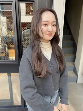 ニカ(NICA) 【NICA】顔周りカットブリーチありラベンダーグレージュ