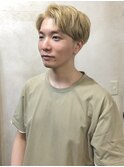 Men's ハイトーン　ベージュ　センターパート