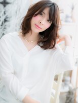 モッズヘア 越谷(mod's hair)&nbsp;斜めバングくせ毛風小顔くすみカラーミディc5越谷20代30代40代