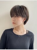 カーキブラウン カラー 耳かけショート 大人スタイル 簡単セット