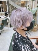 韓国マッシュ シルバーカラーマッシュショート ダークアッシュ