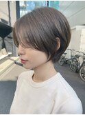 くせ毛多毛ショートボブまとまりオリーブ顔周り長めおさまり
