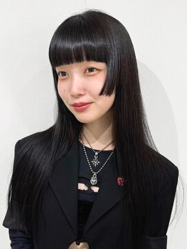 ニトバイアンキシム(nit by ahnkism) 小顔ロングレイヤー顔まわり姫カット艶髪ストレート堀江