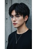 men'sセンターパート ダークカラー マッシュ