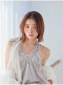 /外ハネボブ/長め前髪ボブ/センターパート/外ハネボブ/長めボブ