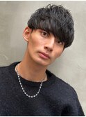 ソフトマッシュ/黒髪/ビジネス/ニュアンスパーマ