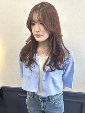 エルプラス(L plus) レイヤーカット/ピンクブラウン/シースルーバング