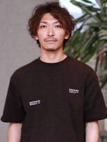 メンズサロン ブロック(Men's Salon bloc)&nbsp;メンズミディアム ニュアンスパーマ ブラウンカラー 束感