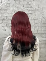 プライズ 池袋店(prize) ブリーチハイトーン韓国風レイヤーカット×ワインレッドブラック