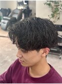 MEN’S HAIR/波巻きツイストスパイラル/リバースセンターパート