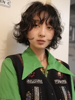 ノラ シブヤ(NORA)&nbsp;小顔ミディアムパーマミディアムデジタルパーマボブパーマ前髪