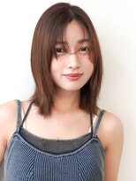 エステージ  喜連店(S-TAGE)&nbsp;ミディアムストレート×カーテンバング×ウォームブラウン