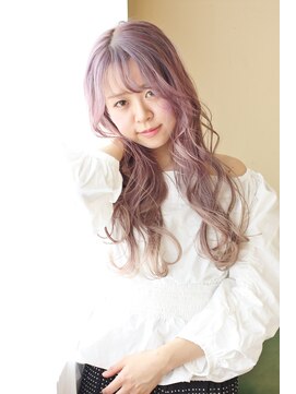 ピース(piece) コットンキャンディピンクラベンダー☆ランダムラフウェーブ