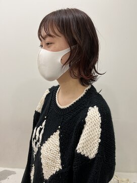 エンドリンク(endlink) ピンクベージュミディアムレイヤースタイル