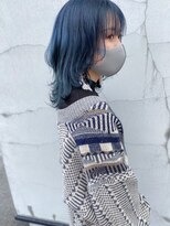 レフ(LEF)&nbsp;【オダオススメ！】ミディアムボブウルフ×インディゴブルー