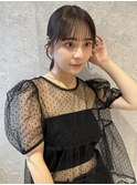 三軒茶屋_レディース_セミロング_ヘアアレンジ_タイト_ポニー