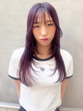 テテ(TETE) レイヤーカット／赤紫カラー