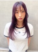 レイヤーカット/赤紫カラー