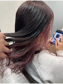 インナーカラー ピンクベージュ