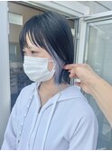 黒髪とインナーラベンダー