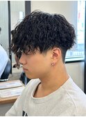 マッシュスパイラルパーマツイストスパイラル波巻きメンズ