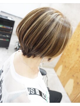 ヘアテリア リュウ 大塚(hair teria ryu) ショートボブ/表面ハイライト/