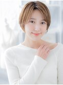 外国人風細めハイライト小顔前髪なしショートa上尾20代30代40代