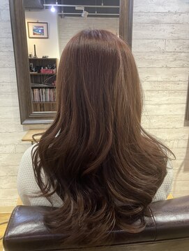 ニースヘアギャラリー 上野御徒町店(Neece hair gallery by across) イルミナカラーでサーモンピンク