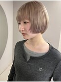 マッシュショート丸みショートボブくびれショート金髪ショート