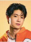 韓国センターパートコンマバングフェザーパーマニュアンスパーマ