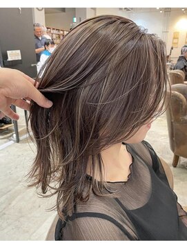 ノラ ヘアーサロン(NORA HAIR SALON) 【中迫】大人の上品なハイライトカラー白髪ぼかし 脱白髪染め