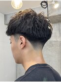 メンズカットテーパーフェード海外風フリンジカット