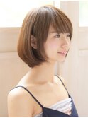 ネオリーブ三茶☆丸み柔らかボブ×ブラウンカラー☆密本桃子
