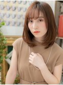 斜めバング小顔ミディアムワンカールa志木20代30代40代50代!